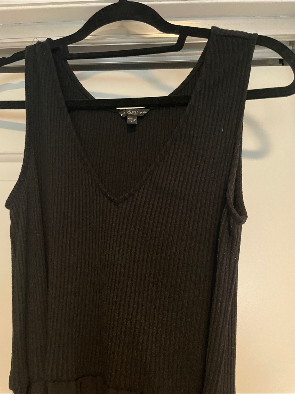NWOT! Guess Black Ribbed Sleeveless Dress - Picture 3 of 7